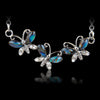 Glacier pearle butterfly trio necklace