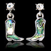 Glacier pearle cowboy boot earrings
