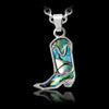 Glacier pearle cowboy boot necklace