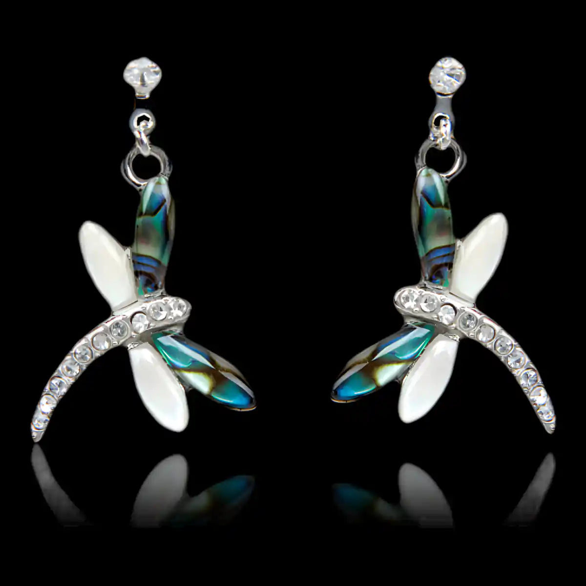 Glacier pearle dragonfly dance earrings