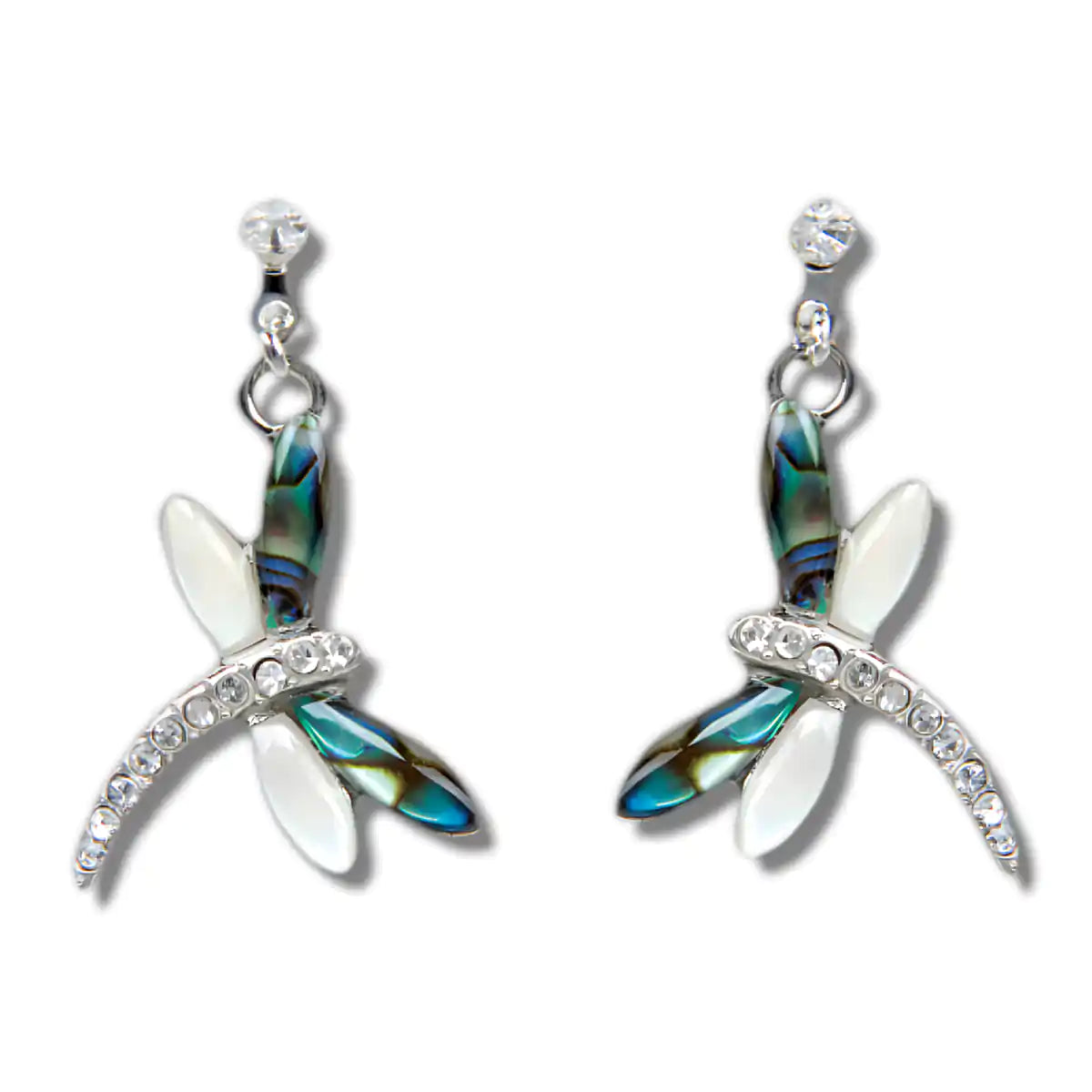 Glacier pearle dragonfly dance earrings