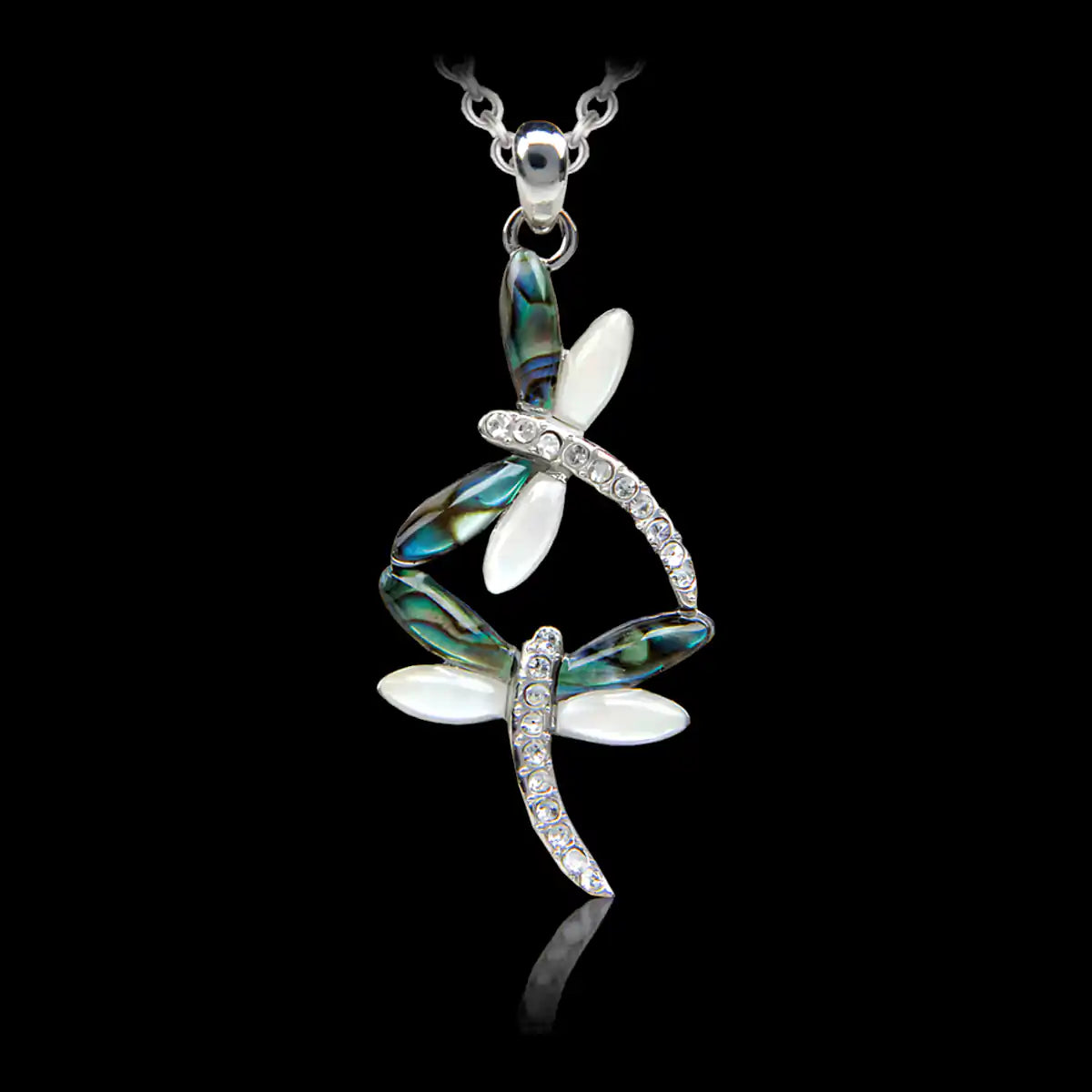 Glacier pearle dragonfly dance necklace