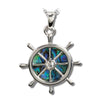Glacier pearle ship's wheel necklace