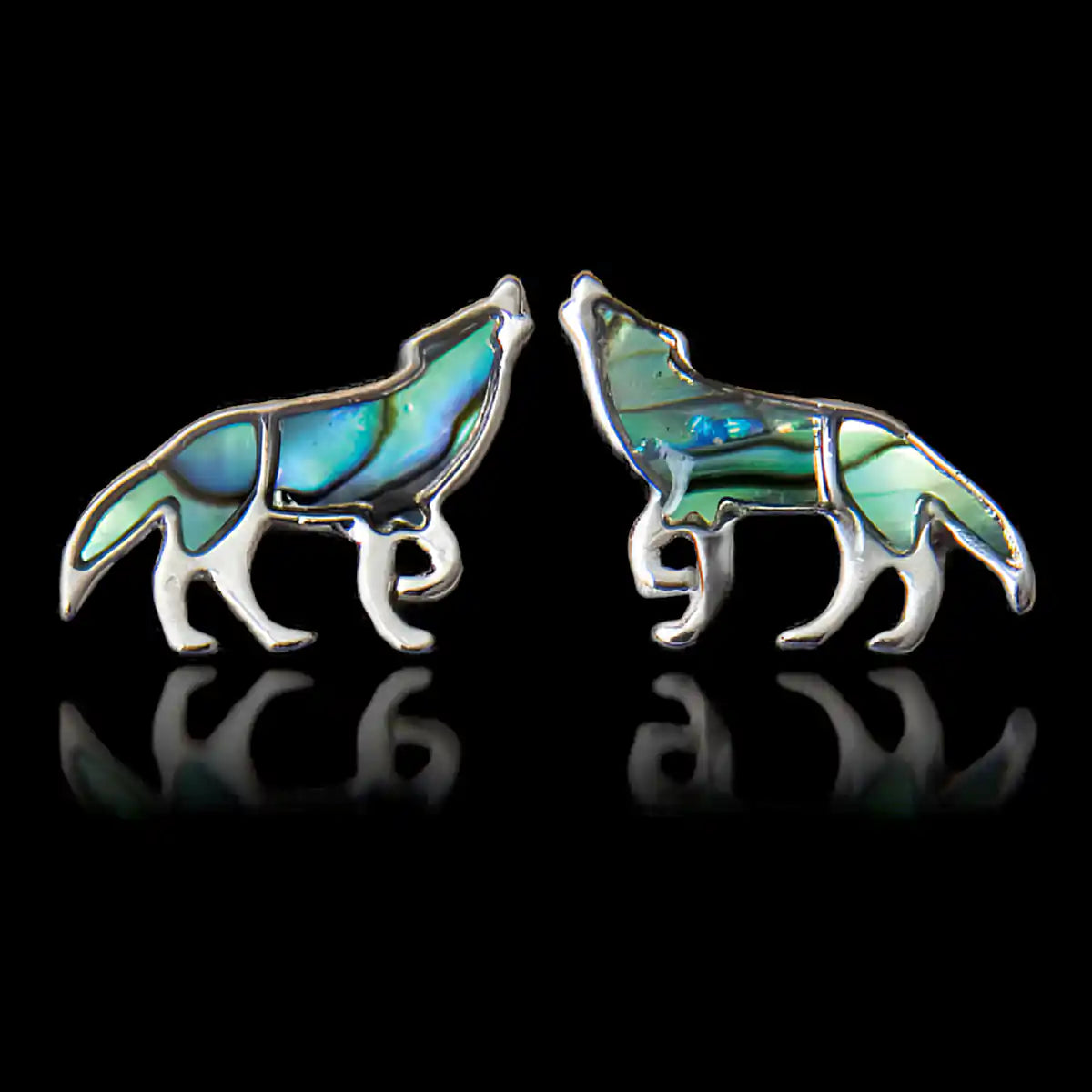 Glacier pearle wolf earrings