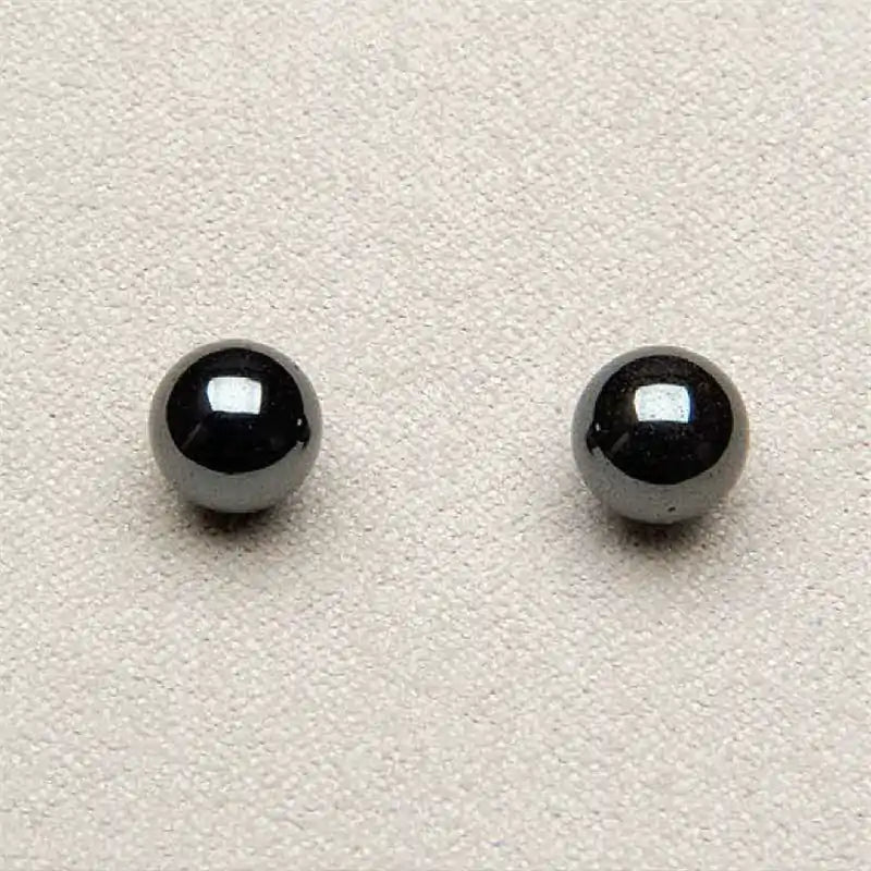 Hematite ball-8mm earrings