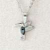 Hematite dainty hummingbird necklace