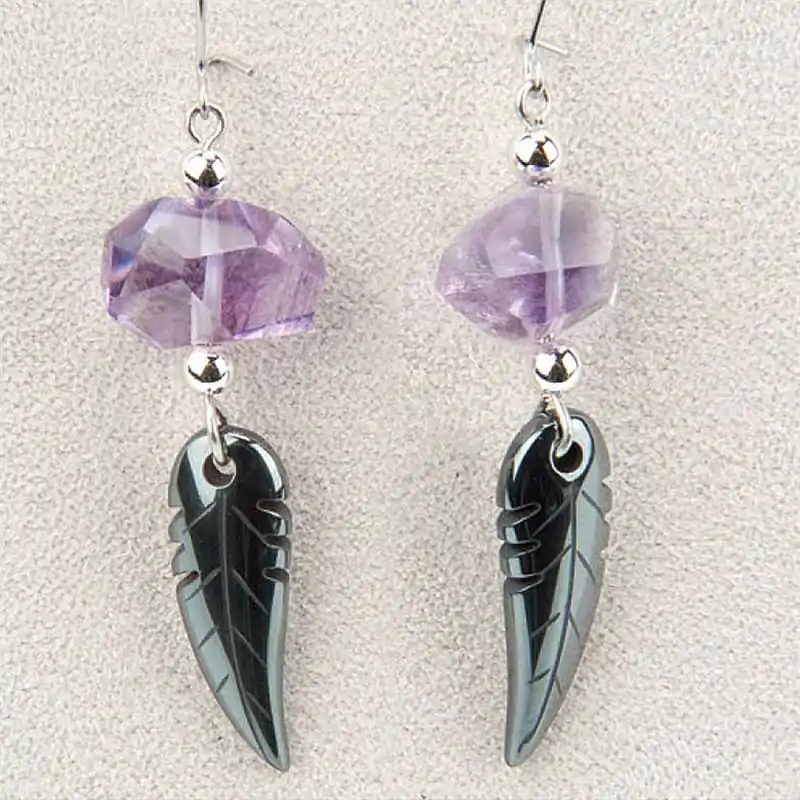 Hematite stormy wings earrings