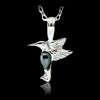 Hematite dainty hummingbird necklace