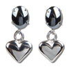 Hematite heart locket earrings