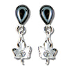 Hematite maple leaf frost earrings