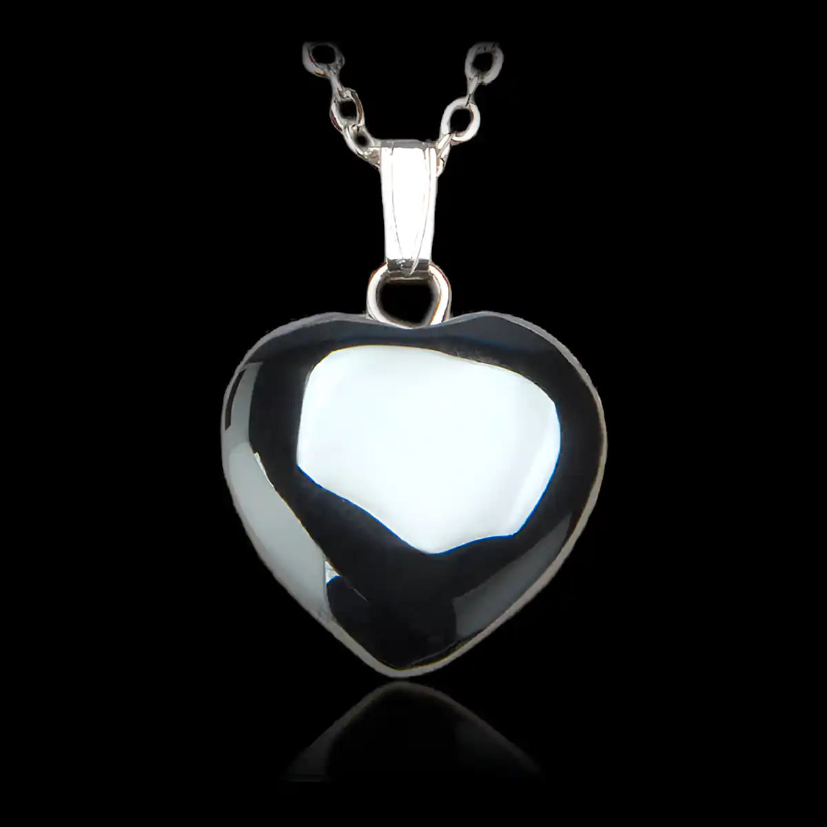 Hematite plain heart necklace