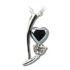 Hematite ribbon of love necklace
