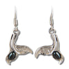 Hematite whale tail-sculpted earrings