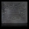 Leather wallet with native embossed bear lodge design