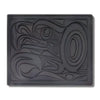 Leather wallet with native embossed eagle design