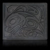 Leather wallet with native embossed orca design