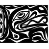 Leather wallet with native embossed raven design