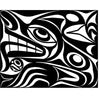 Leather wallet with native embossed wolf design
