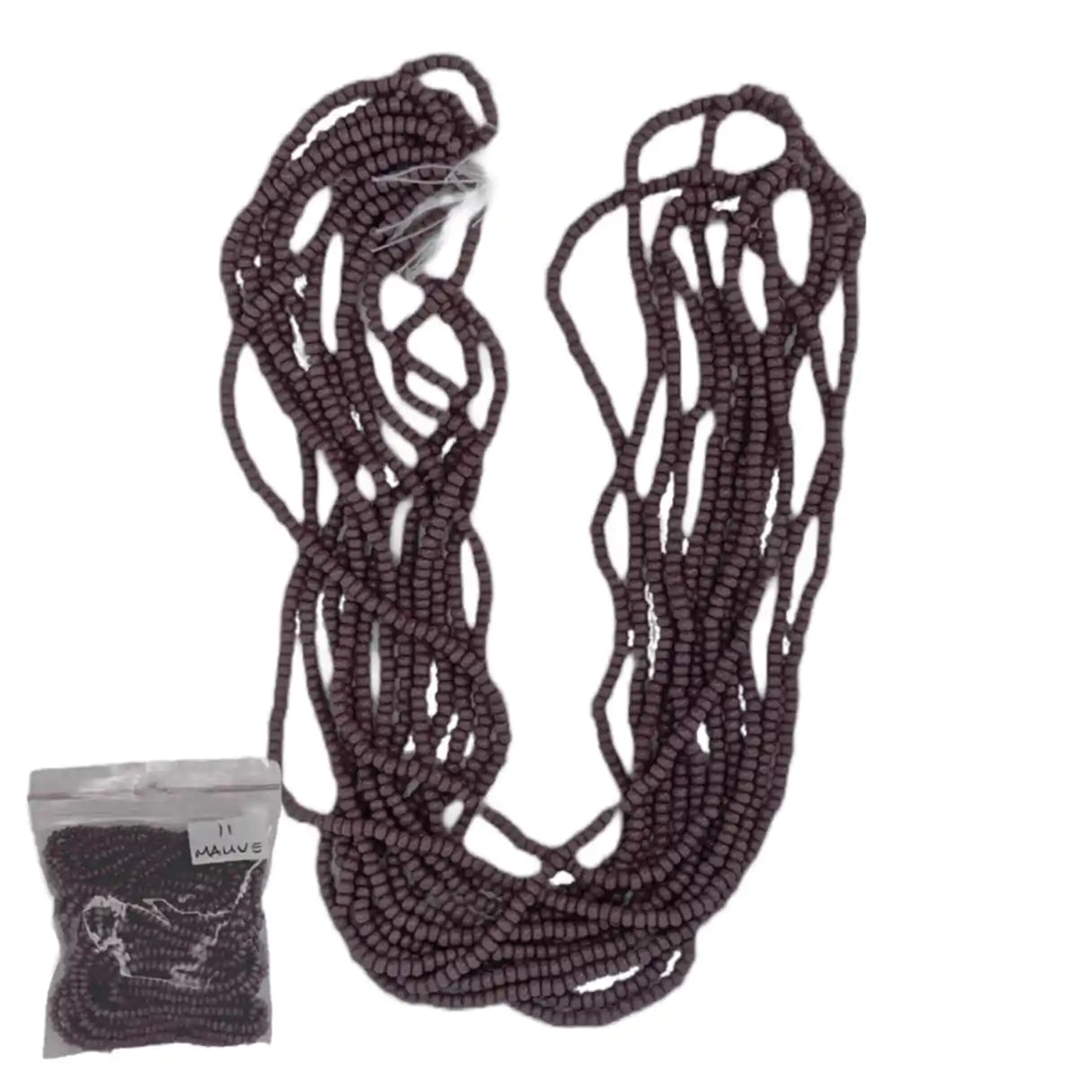 Miyuki seed beads mauve 6 strand size 11