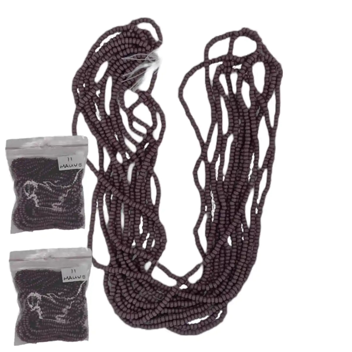Miyuki seed beads mauve 6 strand size 11