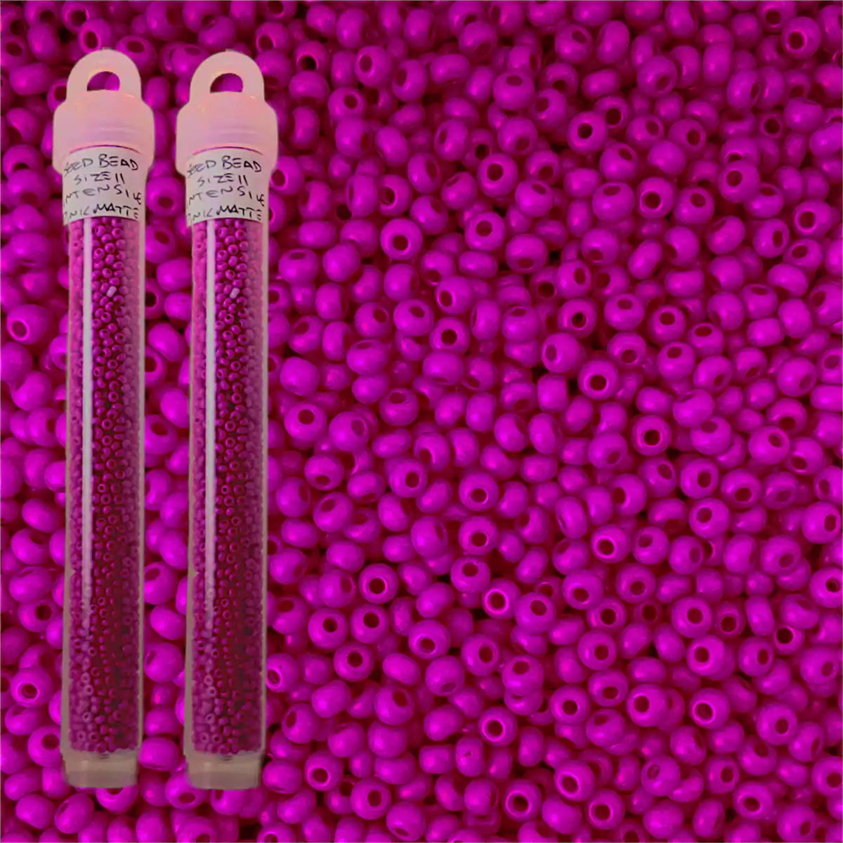 Miyuki seed beads intensive pink matte size 11