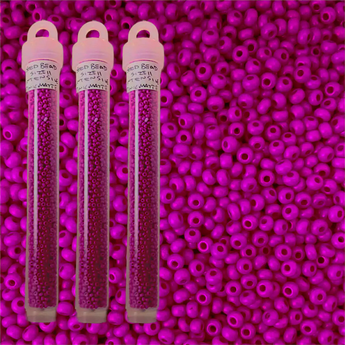 Miyuki seed beads intensive pink matte size 11