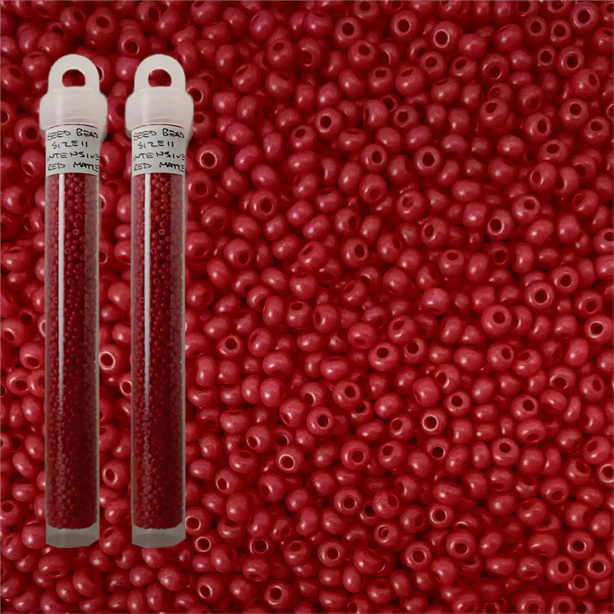 Miyuki seed beads intensive red matte size 11