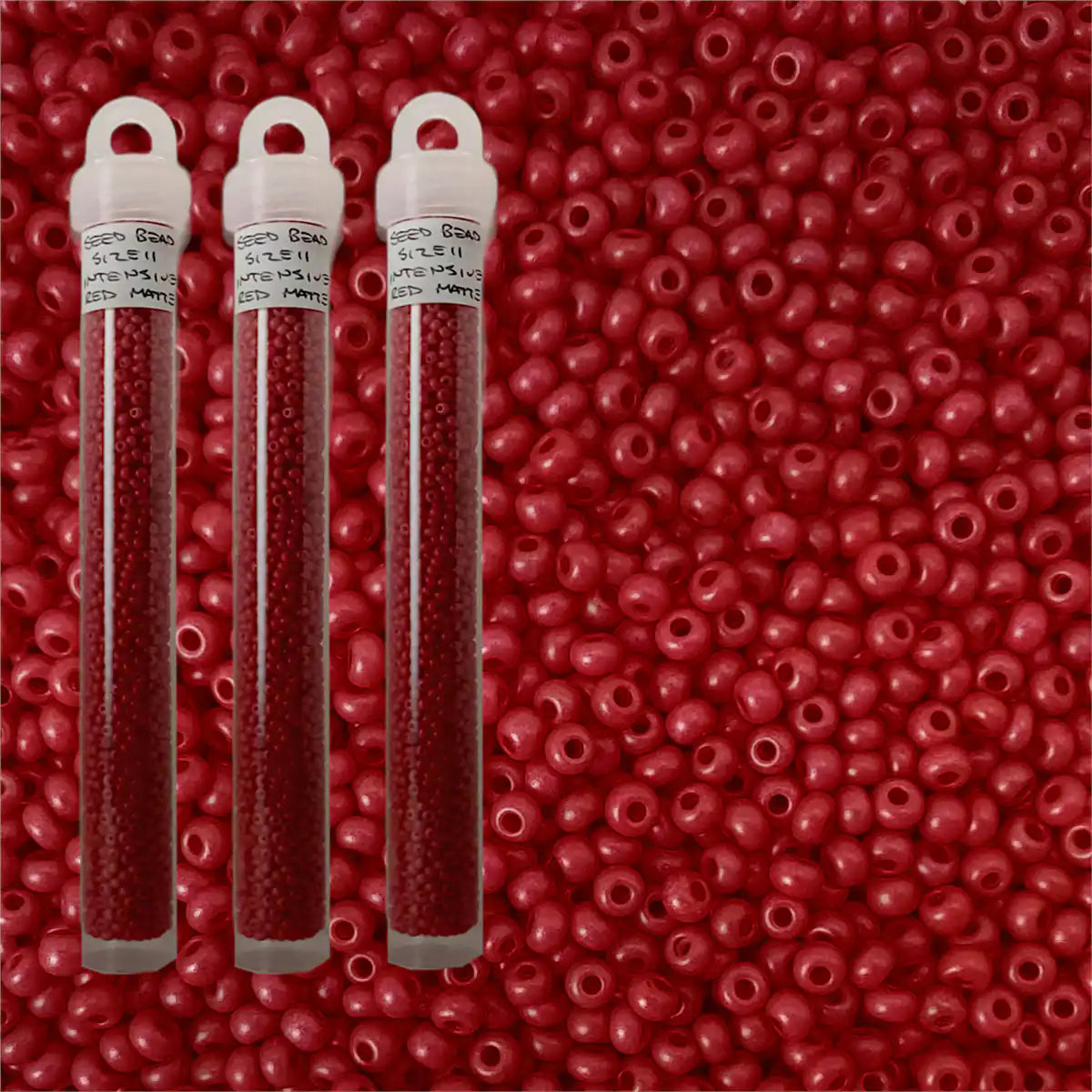 Miyuki seed beads intensive red matte size 11
