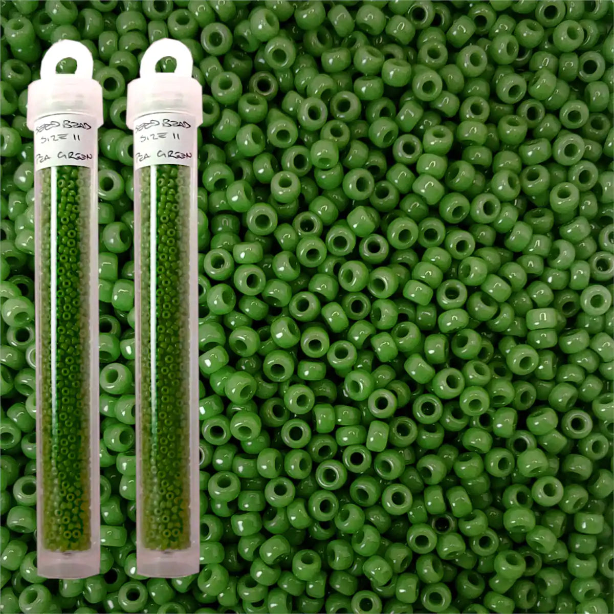 Miyuki seed beads pea green size 11