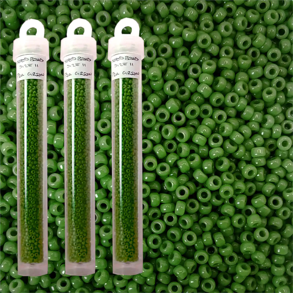 Miyuki seed beads pea green size 11