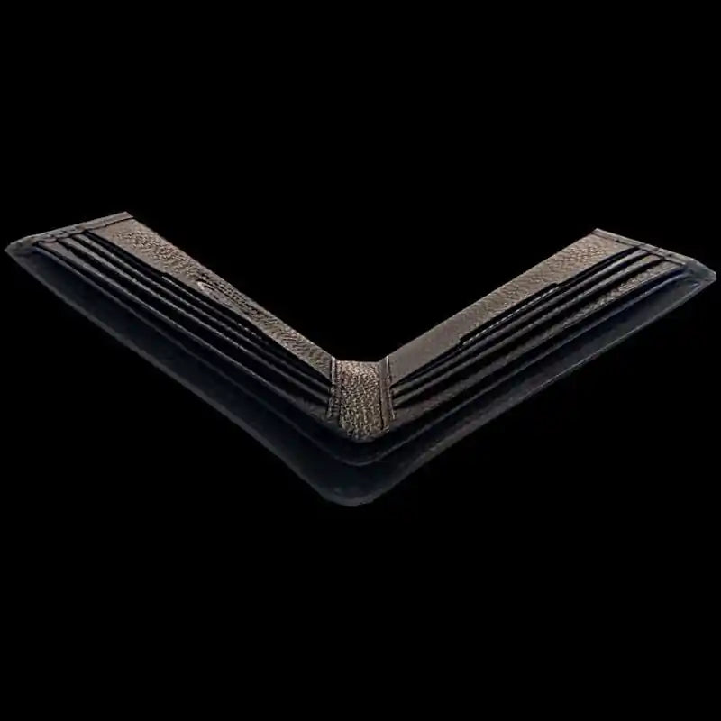 Leather wallet with native embossed orca design