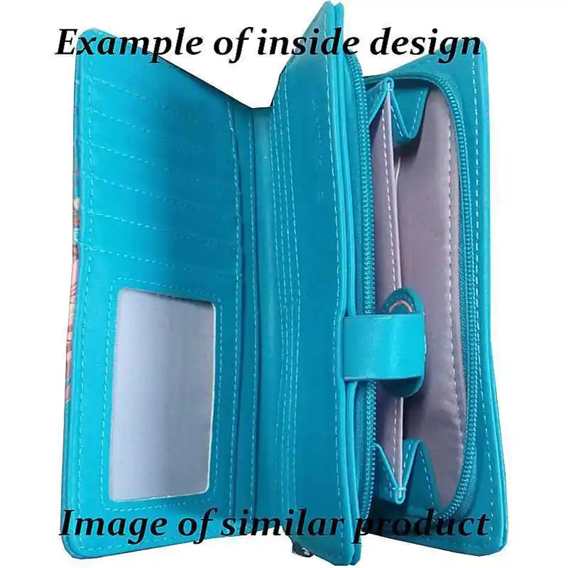 Native design large wallet tree and moon medicine grounds