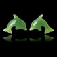 Jade carved dolphin earrings