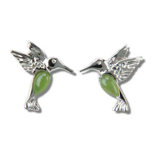 Aretes de colibrí delicados de jade