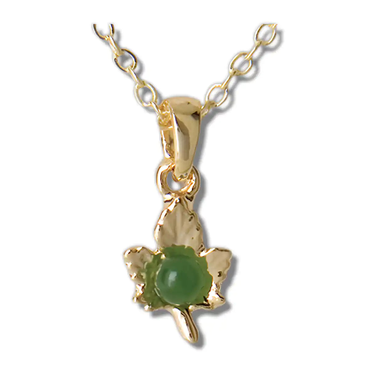 Jade dainty maple leaf necklace