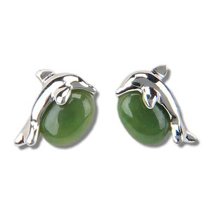 Aretes de delfín de jade
