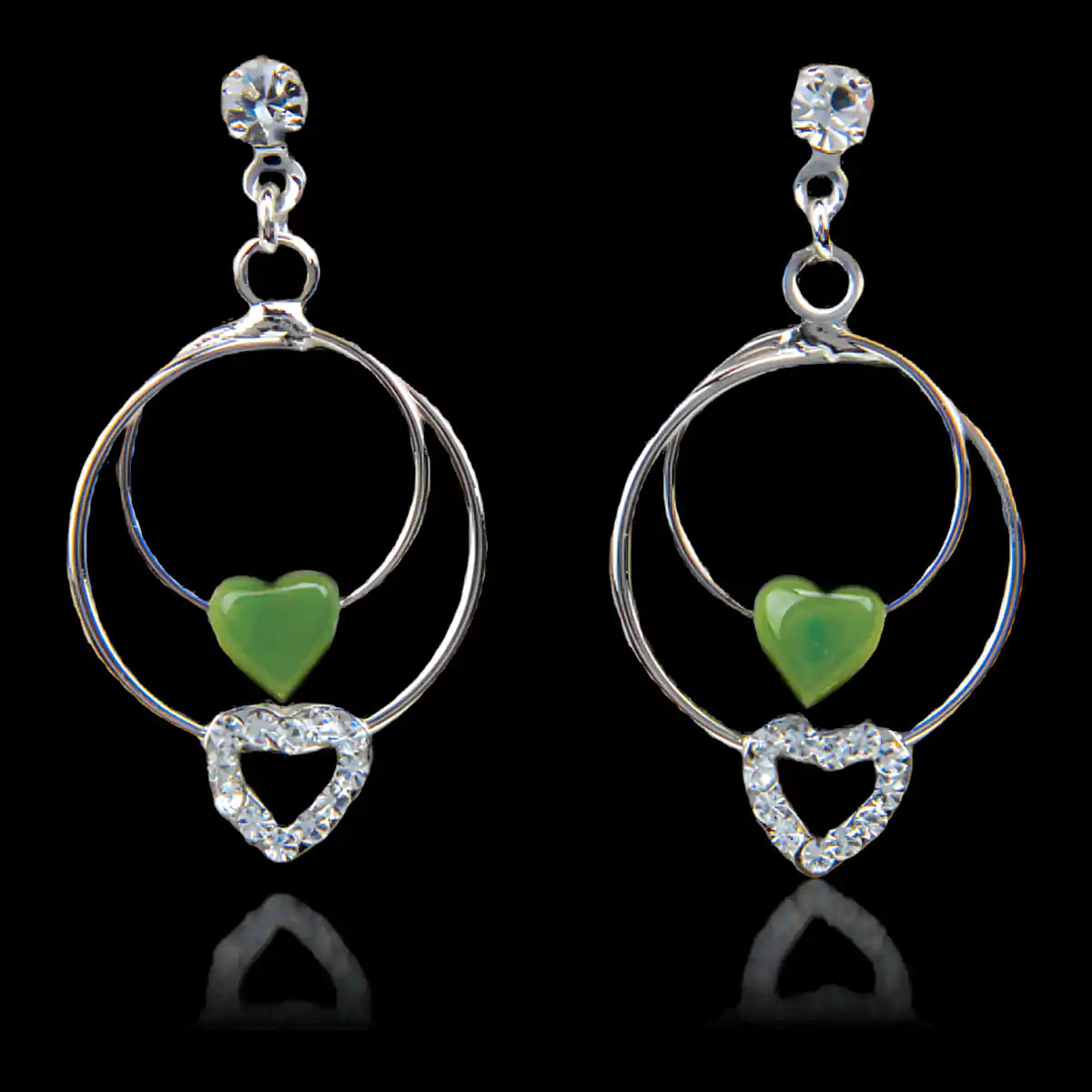 Jade true love earrings