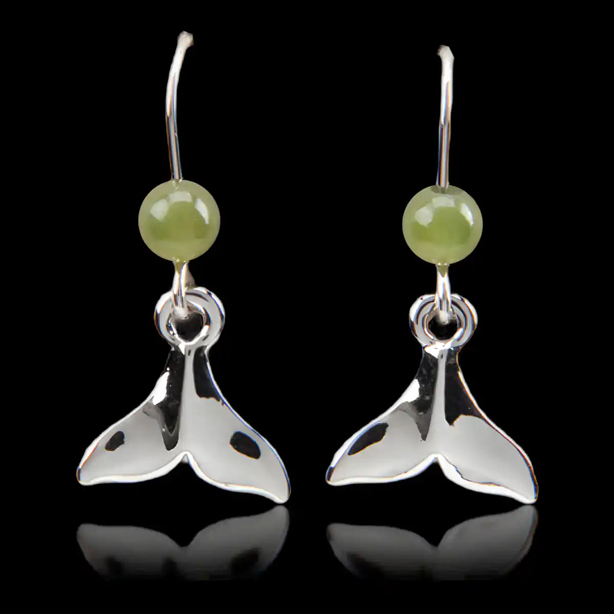 Jade whale tail earrings