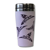 Native design hummingbirds 16oz stainless steel travel mug