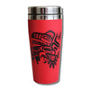 Native design 16oz stainless steel travel mug running raven