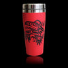 Native design 16oz stainless steel travel mug running raven