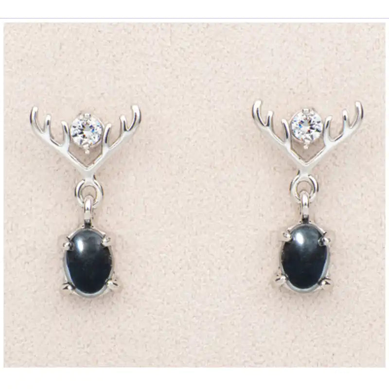 Hematite antlers earrings