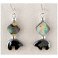 Glacier pearle black bear-carved earrings