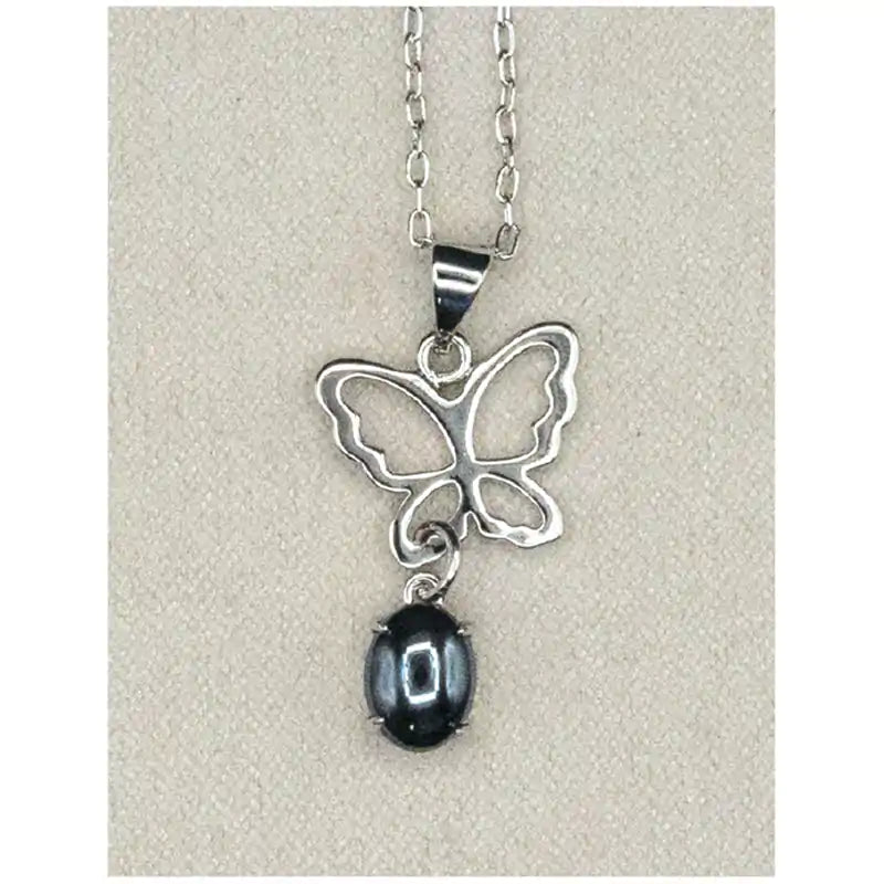 Hematite butterfly dawn necklace