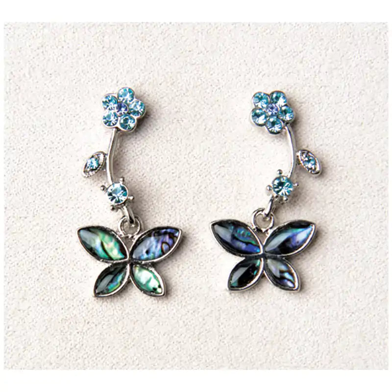 Glacier pearle butterfly garden earrings