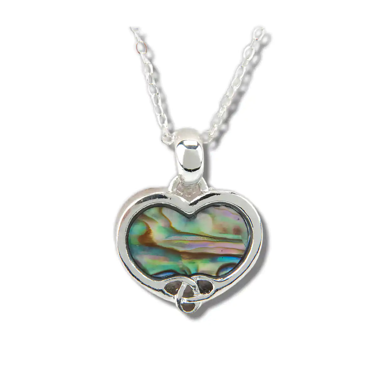 Glacier pearle celtic heart necklace