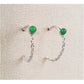 Jade chain hoop earrings