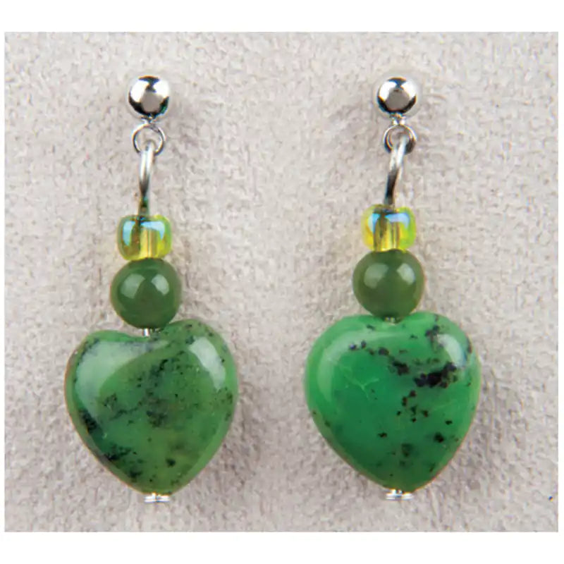 Jade chrysophase heart earrings