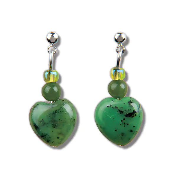 Jade heart outlet earrings