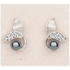 Hematite cresting whale tail earrings